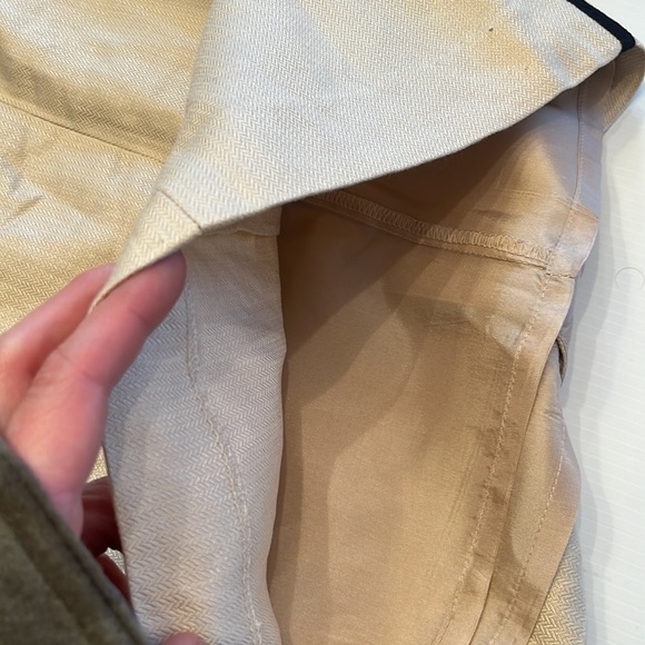 MNG Skirt size 2 Ivory Black Linen Straight Pencil Herringbone Knee Suit - Picture 4 of 7